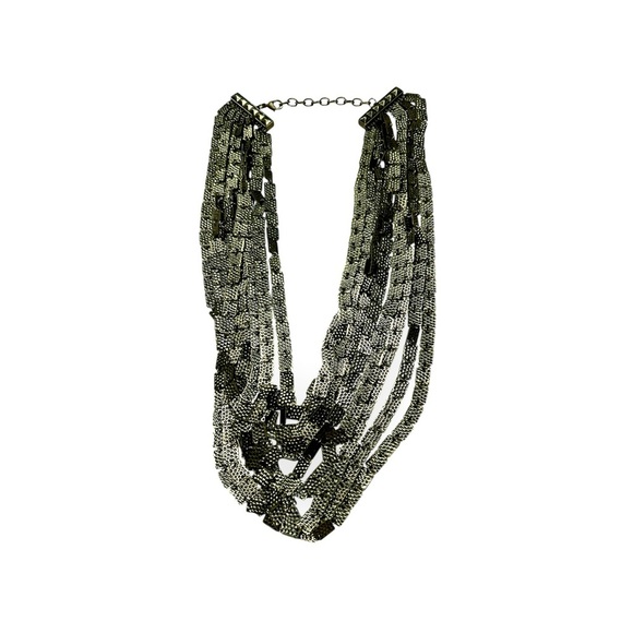 Metallic brass toned multi-strand necklace - Picture 1 of 2